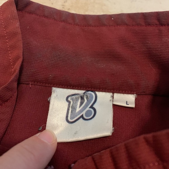 💜 Vintage VATS Sherwood Soccer Team Jacket Windbreaker Maroon/Burgundy Size L - Picture 7 of 10